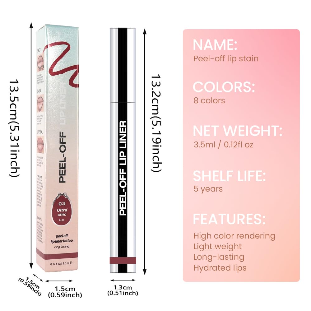 Long Lasting Peel Off Lip Liner Stain, Cosmetic Makeup Tool for women