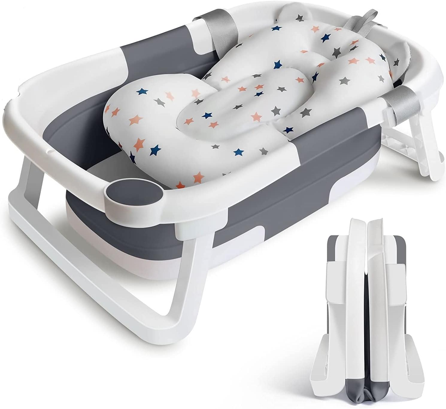 Baby Bathtub Real-Time Temperature Display Bathroom Basket Tub Foldable