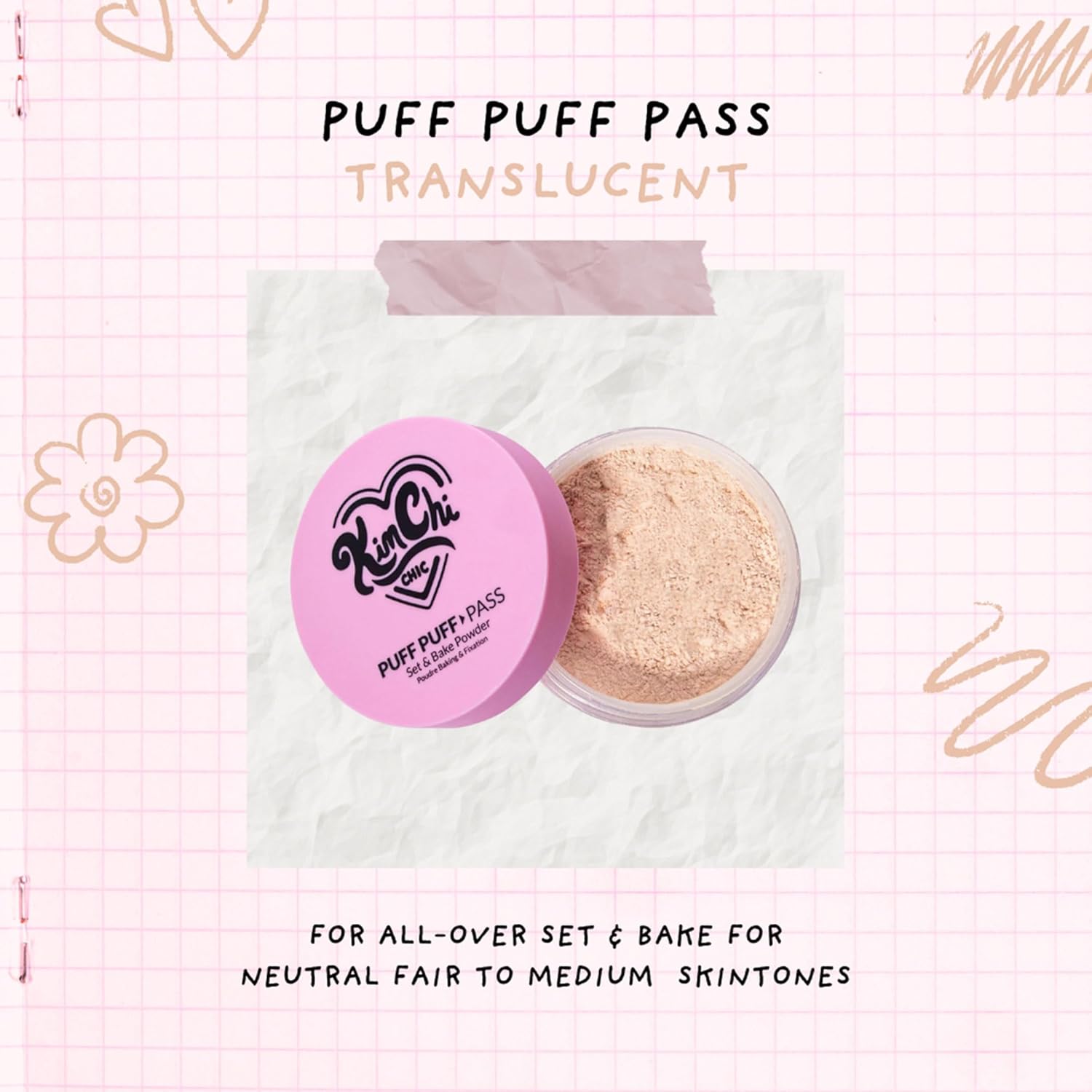 Beauty Puff Puff Pass Set and Bake Setting Powder for Makeup