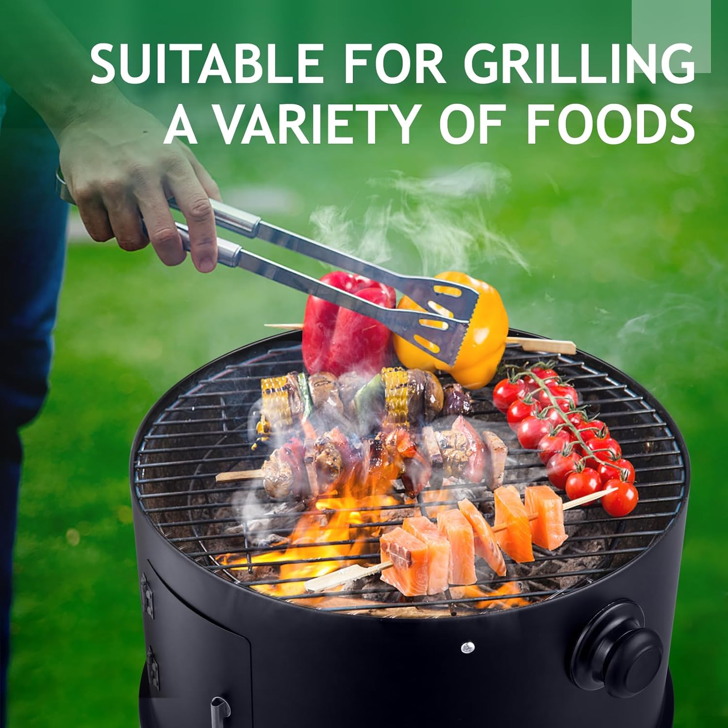 17-Inch Vertical 17-Inch 3-in-1 Charcoal BBQ Smoker